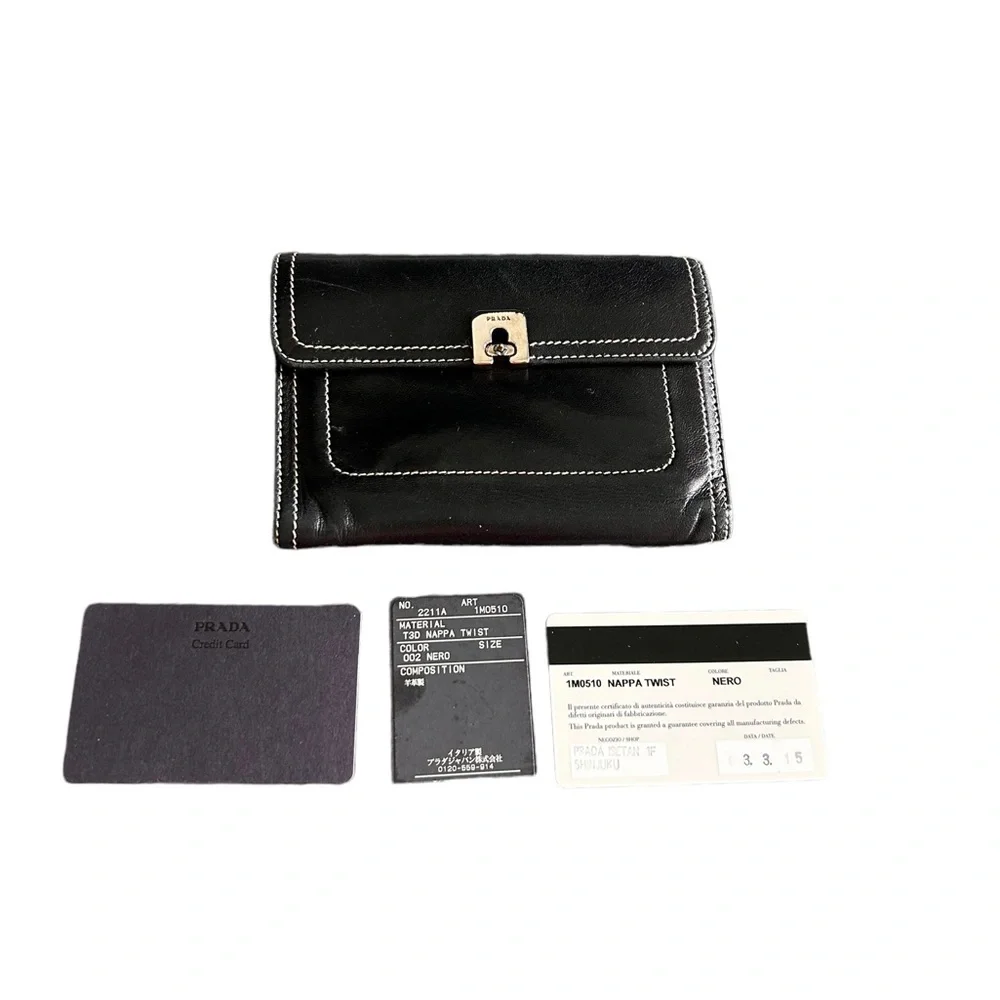 Prada Black Twistlock Wallet